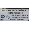 UCH VIERGE RENAULT MEGANE SCENIC 2 N3 LIGHT EXT 8200724372 S118400250H SIEMENS
