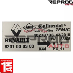 CALCULATEUR AIRBAG VIERGE RENAULT TWINGO II 8201030303 V4.4 CONTINENTAL TEMIC
