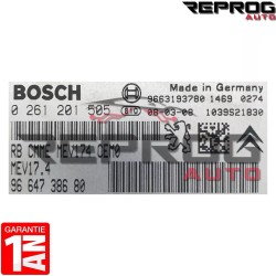 CALCULATEUR MOTEUR DECODE OU VIERGE PEUGEOT 308 207 VTI 0261201505 9664738680 BOSCH MEV17.4