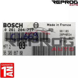 CALCULATEUR DÉCODÉ PEUGEOT 306 1.6i 0261204717 9630986780 MP7.2 BOSCH