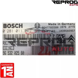 CALCULATEUR DÉCODÉ PEUGEOT 206 1.4 HDI 0281011089 9653202580 BOSCH EDC16C3