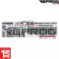 CALCULATEUR DÉCODÉ PEUGEOT 1007 5WS40171C-T SW9655939780 HW9648624280 SID804