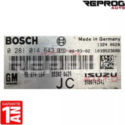 CALCULATEUR VIERGE OPEL ASTRA 1.7 CDTI 0281014643 98074154 BOSCH EDC16C9