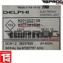 copy of CALCULATEUR VIERGE RENAULT KANGOO 1.5 DCI 8200513076 8200582518 DELPHI DCM1.2