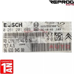 CALCULATEUR DECODE OU VIERGE CITROEN C4 1.6i 0261201609 9663394580 BOSCH ME7.4.5