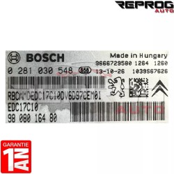 CALCULATEUR DECODE OU VIERGE CITROEN PEUGEOT HDI 0281030548 9808016480 BOSCH EDC17C10
