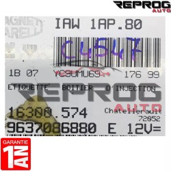 CALCULATEUR DÉCODÉ PEUGEOT 206 1.1i IAW 1AP.80 9637086880 16300.574