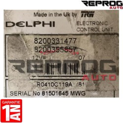 copy of CALCULATEUR VIERGE RENAULT KANGOO 1.5DCI 8200123485 HOM8200129109 DELPHI DDCR
