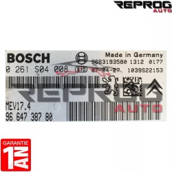 CALCULATEUR MOTEUR DECODE OU VIERGE PEUGEOT 207 SW 0261S04008 9664738780 9663193580 BOSCH MEV17.4
