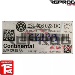CALCULATEUR DECODE GOLF 6 1.6 TDI 03L906023DQ 5WP42810AA HW: H23 SIMOS PCR2.1