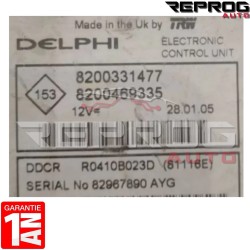 copy of CALCULATEUR VIERGE RENAULT KANGOO 1.5 DCi 8200331477 8200412258 DELPHI DDCR