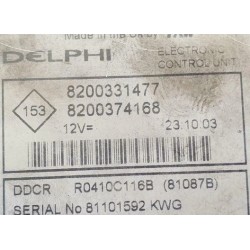 copy of CALCULATEUR VIERGE RENAULT KANGOO 1.5 DCi 8200331477 8200412258 DELPHI DDCR