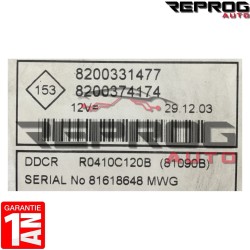 copy of CALCULATEUR VIERGE RENAULT KANGOO 1.5 DCi 8200331477 8200412258 DELPHI DDCR