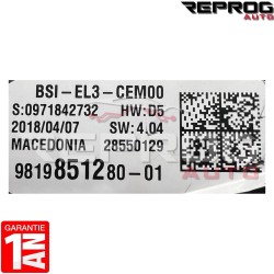 BSI VIERGE CITROEN C3 AIRCROSS 9819851280 EL3 DELPHI 28550129