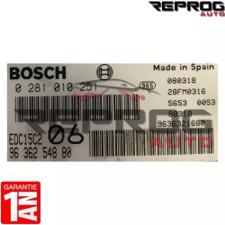 CALCULATEUR DÉCODÉ CITROEN XANTIA 2.0 HDI 0281010251 9636254880 BOSCH EDC15C2