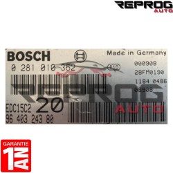 CALCULATEUR DÉCODÉ PEUGEOT 306 2.0 HDI 0281010362 9640324380 BOSCH EDC15C2