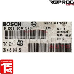 CALCULATEUR DÉCODÉ PEUGEOT 307 2.0 HDI 0281010549 9641606780 BOSCH EDC15C2