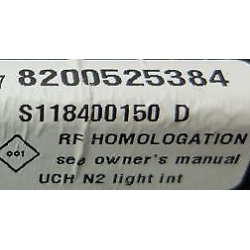 UCH VIERGE RENAULT MEGANE SCENIC 2 N2 8200525384 S118400150D LIGHT INT