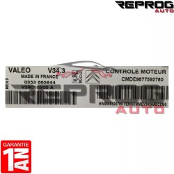 copy of CALCULATEUR DÉCODÉ PEUGEOT 206+ V34.3 CMDE9800613380 HW9666596780 VALEO