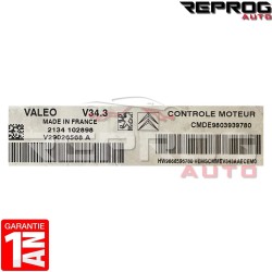 copy of CALCULATEUR DÉCODÉ PEUGEOT 206+ V34.3 CMDE9800613380 HW9666596780 VALEO
