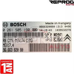 CALCULATEUR MOTEUR DECODE OU VIERGE PEUGEOT 207 1.4 0261S05190 9666382080 BOSCH MEV17.4