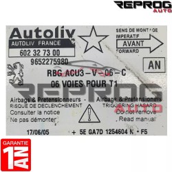 copy of CALCULATEUR AIRBAG VIERGE CITROEN JUMPY EXPERT FIAT SCUDO 603201500 1496611080 AUTOLIV