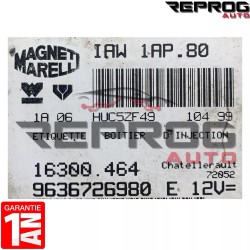 CALCULATEUR DÉCODÉ PEUGEOT 206 1.1i IAW 1AP.80 9636726980 16300.464