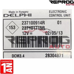 copy of CALCULATEUR VIERGE DACIA LOGAN 1.5 DCI DCM3.4 237100703R 237102280R 28337245