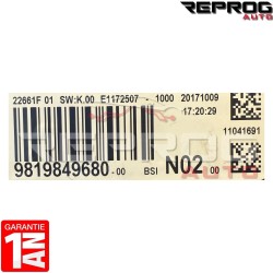 copy of BSI VIERGE PEUGEOT 208 VALEO 9807531680 N02 22661F 01 SW:K.00 E1111751