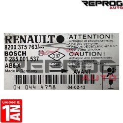 CALCULATEUR AIRBAG VIERGE RENAULT CLIO 2 II 0285001537 8200375763 AB8.X