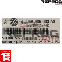 CALCULATEUR MOTEUR DÉCODÉ VW GOLF 06A906033AS 5WP40151 SIEMENS SIMOS 3.3A