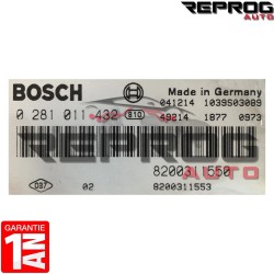 CALCULATEUR VIERGE RENAULT MASTER 2.5 DCI 0281011432 8200311550 8200311553 BOSCH