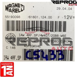 copy of CALCULATEUR MOTEUR VIERGE FIAT PANDA 1.1 IAW 4AF.SF HW407 51834074 MAGNETI MARELLI