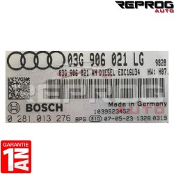 CALCULATEUR DÉCODÉ AUDI A3 8P 03G906021LG 0281013276 BOSCH EDC16U34