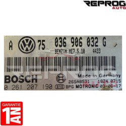 CALCULATEUR MOTEUR DÉCODÉ VW GOLF 4 1.4 036906032G 0261207190 BOSCH ME7.5.10