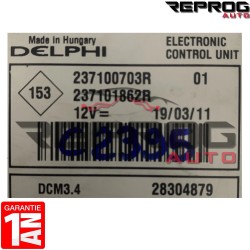 CALCULATEUR VIERGE DACIA SANDERO DELPHI DCM3.4 237100703R 237101862R 28304879