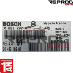 CALCULATEUR DECODE OU VIERGE PEUGEOT 206 1.6 16S 0261207477 9643218980 BOSCH ME7.4.4