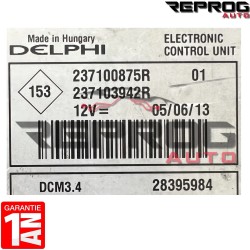 CALCULATEUR VIERGE NISSAN NV200 1.5 DCI 237100875R 237103942R 28395984 DCM3.4