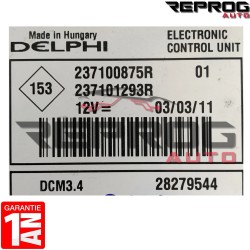 CALCULATEUR VIERGE RENAULT CLIO 3 DCI 28279544 237100875R 237101293R DCM3.4