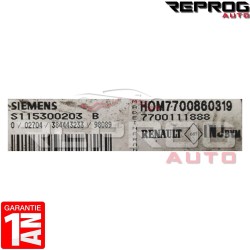 CALCULATEUR DÉCODÉ RENAULT MEGANE SCENIC 1 S115300203B HOM7700860319 7700111888