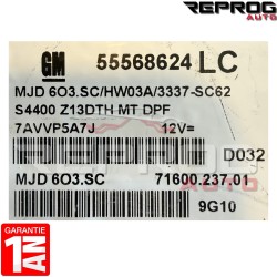 copy of CALCULATEUR MOTEUR AVEC PROGRAMMATION/CLONAGE OPEL CORSA D 55568624LC MJD603.SC