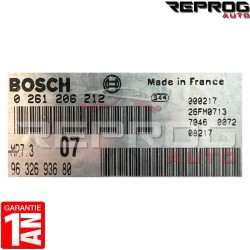 CALCULATEUR MOTEUR DÉCODÉ PEUGEOT 206 1.4 9632693680 0261206212 BOSCH MP7.3