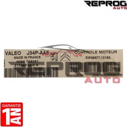 CALCULATEUR DÉCODÉ PEUGEOT 206 J34P-AAE SW9667112180 HW9655883280 21586716-0A