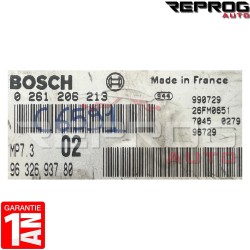 CALCULATEUR MOTEUR DÉCODÉ PEUGEOT 206 1.4 0261206213 9632693780 BOSCH MP7.3