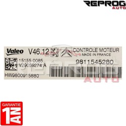 CALCULATEUR MOTEUR AVEC PROGRAMMATION/CLONAGE PEUGEOT 208 CITROEN C3 C4 V46.12 9811545280 HW9800915880