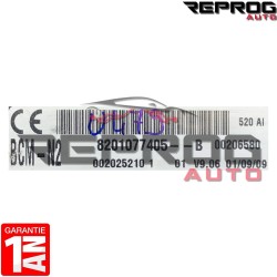 BCM UCH N2 VIERGE RENAULT KANGOO 2 PHASE 1 8201077405B V9.06 002025210 1 UCH