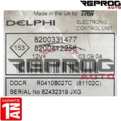 CALCULATEUR VIERGE RENAULT KANGOO 1.5 DCi 8200331477 8200412258 DELPHI DDCR