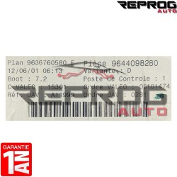 BSI VIERGE PEUGEOT 307 9636760580E 9644098280 VARIANTE: D VALEO G0X-00 SYLEA