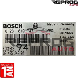 CALCULATEUR DÉCODÉ PEUGEOT 307 2.0 HDI 0281010747 9643524880 BOSCH EDC15C2