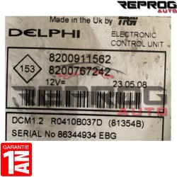 CALCULATEUR VIERGE RENAULT CLIO 2 CAMPUS KANGOO 8200911562 8200767242 DELPHI DCM1.2